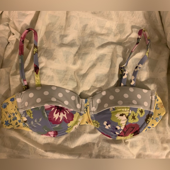 NWOT Anthropologie Floral polka dot bikini top - Picture 3 of 3